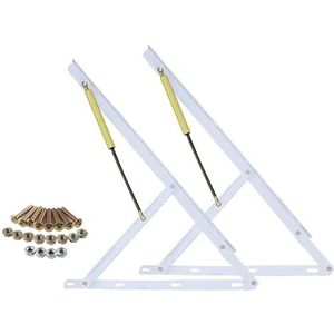 pneumatische steun, 1 paar moderne eenvoudige bedliftmechanismen, zware gasveerbedopslagkit, hydraulisch en pneumatisch(Wit,800mm)