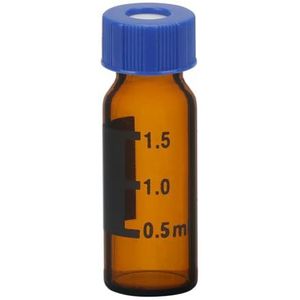 StonyLab Autosampler Vials - Chromatografie Monsterflesjes voor Gas of Vloeistof Chromatografie Sampling Headspace Flesjes met Dopvoeringen, 100-Pack, Bruin, 1.5 ml