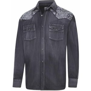 STARS & STRIPES Heren westernhemd »FRED«, grijs, S