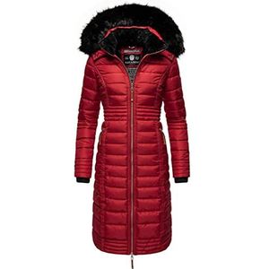 Navahoo Umay winterjas voor dames, warme gewatteerde jas, lang, met capuchon, maten XS-XXL, dark red, XXL