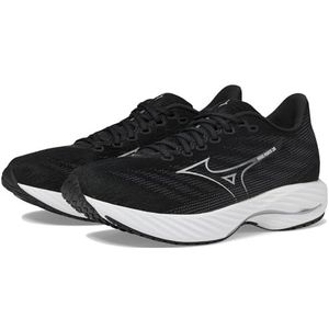 Mizuno Wave Rider 28 2e hardloopschoen voor heren, Zwart Zilver, 42 EU