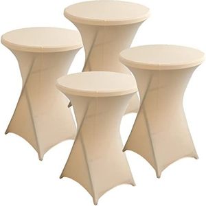 Fitted Spandex Patio Table Covers, Spandex Cocktailtafelhoezen Pak van 4 Veelkleurige Verschillende Maten(Champagne,60x110cm)