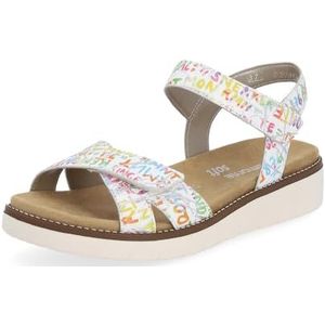 Remonte D2049 Damessandalen met riempjes, losse inlegzool, Wit combi 81, 37 EU