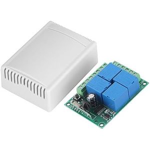 Draadloze afstandsbediening, momentane zender en ontvanger met ontvangstrelais, Smart Home-uitrusting voor garagedeuren, gebruik DC12V 4-CH 433 MHz