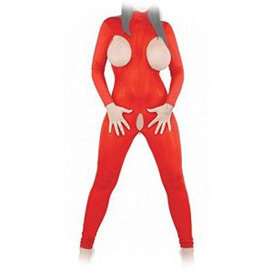Ledapol - Overall/catsuit met buste rits rood - Gr. M
