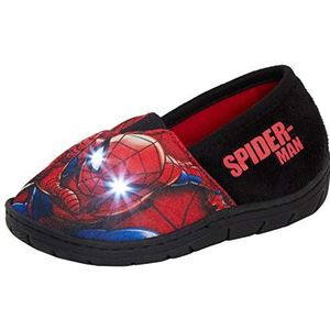 Marvel Spiderman Jongens Oplichten Knipperende LED Slippers Kids Slip On Muiltjes Kinderen Indoor Huis Schoenen, Rood, 33 EU