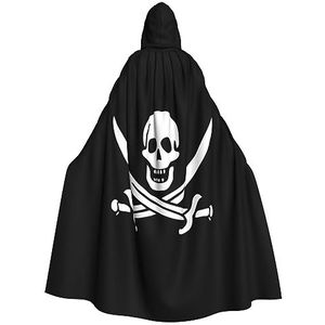 OPSREY Piraten Vlag Gedrukt Volwassen Hooded Poncho Volledige Lengte Mantel Gewaad Party Decoratie Accessoires
