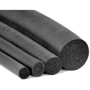 Rubberen pakkingstrip, 1 stuk 5 m zwarte massieve rubberen afdichting tegen botsingen, 2, mm 3 4 6 8 10 geschuimde spons ronde stick(4mm)