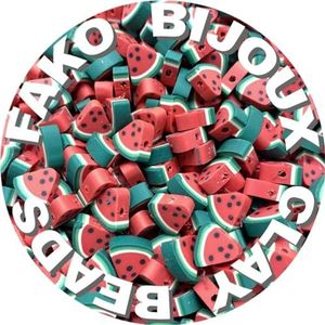 Fako Bijoux® - Klei Kralen Watermeloen Rood - Figuurkralen - Kleikralen - 10mm - 50 Stuks