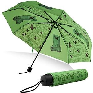Minecraft Kinderparaplu, opvouwbare doorzichtige koepel of telescopische reisparaplu (Groen)
