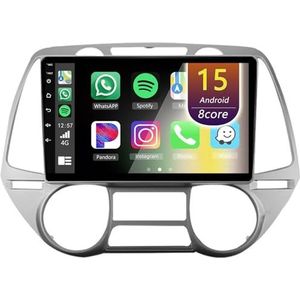 Android Radio voor Hyundai I20 2008-2011, 9 inch Touchscreen Autoradio met Wireless CarPlay Android Auto Bluetooth WIFI(8Core(8+128GB))