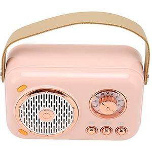 Karaoke microfoon luidspreker, retro roze luid volume draagbare Bluetooth-luidspreker en microfoon set 6 geluidsmodi met lederen handvat riem voor verjaardag voor kinderen