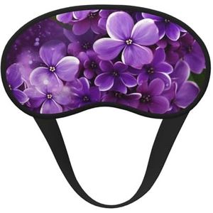 Paarse Bloemen Slaapmasker voor Vrouwen Mannen Oogmasker voor Slaaplicht Blokkerend Slaapmasker met Elastische Band Blinddoek voor Flight Nap Zachte Ademende Reizen Oogbedekking voor Zijslaper