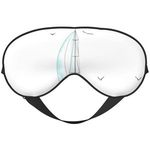 Blauwe Zeilboot Slaap Eye Mas Bijgewerkt Ontwerp Licht Blokkerende Night Eye Blinder Mannen Vrouwen Shift Werk Reizen