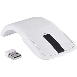 Opvouwbare draadloze aanraakmuis, ergonomische foto-elektrische opvouwbare gamingmuizen met 1000 DPI en USB-ontvanger voor pc / notebook / smart-tv (wit)