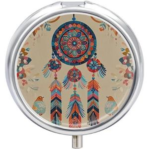 Ronde pillendoos 3 compartimenten draagbare medicijnpillendoos één maat pillendoos voor zakpillenorganisator en vitaminecontainers voor reizen