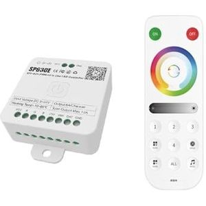 SP630E DC5V-24V All-in-One LED Controller SPI Pixel 5-kanaals RGB RGBW PWM Licht WS2811 5050 3528 FCOB 2.4G afstandsbediening (SP630E en RB4)