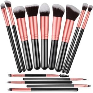 14/16Pcs ABS Plastic Make-up Borstel Set Kunstenaarschap Borstels Kabuki Poeder Borstel Oogschaduw Stippling Borstel Premium Synthetische Make Up Borstel Set Voor Contouring Concealer Foundation