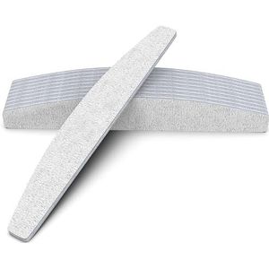 Red Ember Professionele nagelvijlen | 10 stuks dubbelzijdig nagelvijl | nagelstylingtools voor natuurlijke, gel-, acrylnagels, manicure- en pedicure-accessoires, grof tot fijn (grijs, korrel 100/100)