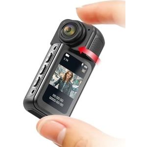 2.7K duimactiecamera 1080P pocket sportcamera 1,47 inch 180 graden groothoek wifi-recorder magnetische attractiebeugelcamera(White)