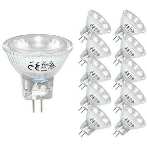 LED-lamp glas reflector MR11 2W = 20W GU4 12V 155lm warm wit 3000K flood 30°