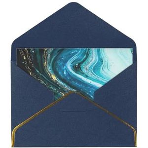 Steen blauw goud marmer elegante parel papier wenskaart - voor individuen vieren speciale gelegenheden, kantoor collega's, familie en vrienden uitwisselen groeten