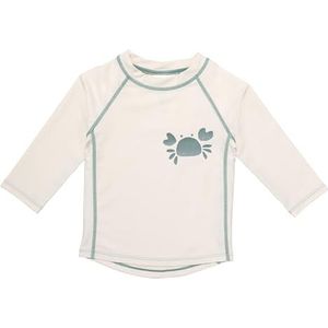 LaLoona Baby UV-bescherming shirt, lange mouwen, badshirt met UPF 80+, UV-kleding, sneldrogend en Oeko-Tex Standard 100 getest, gebroken wit, mint, wit, groen, 74-80