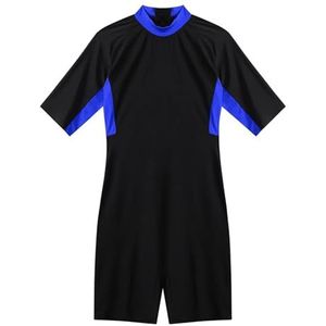 Heren badpak uit één stuk Rashguard Beachwear Bodysuit Shorty Wetsuit Duiken Zwemmen Snorkelen Surfen Jumpsuit Warme Badkleding (Blauw, L)