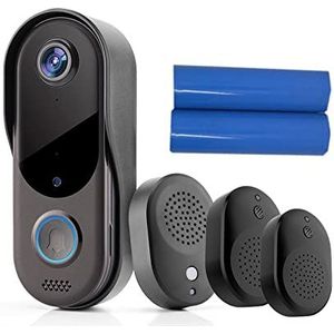 Video Doorbell Smart Home Deurbel Video Intercom Deurbel Camera Outdoor Draadloze Beveiliging Deurbel Camera Nachtzicht(1 Doorbellx 3 Chime)