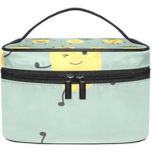 Make-up Organizer Bag, Reizen Make-up Tas Organizer Case Draagbare Cosmetische Tas voor Vrouwen en Meisjes Toiletries Mosterd Groene Ananas, Meerkleurig, 22.5x15x13.8cm/8.9x5.9x5.4in