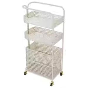 Schoonheidssalon Trolley,ruimtebesparende rollende schoonheidswagen, rollend opslagstation Esthetische voorraadhouder for Beauty Spa Cosmetologie Massage, Tattoo Manicure Gezichtsgereedschaphouder(Whi