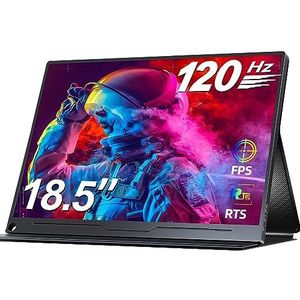 UPERFECT 18.5 Inch 120Hz Draagbare Gaming Monitor met 1920x1080 Full HD IPS Oogverzorging Mat Scherm USB C Mini HDMI voor Laptop PC PS4/5 Xbo Raspb Pi, Metalen Behuizing, VESA-compatibel