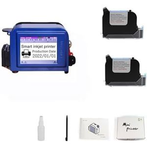 Draagbare inkjetprinter 12,7 mm handprinter, draagbare kleine inkjet-coderingsmachine, Mark Cap Text Mini 28 talen(Two sets ofblack ink)