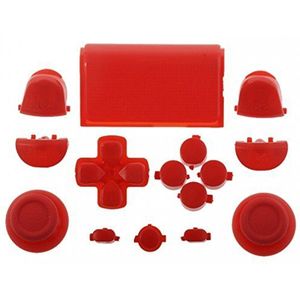 Volledige knoppen aangepaste mod kit set voor Sony Playstation 4 PS4 Controller vervanging (rood)
