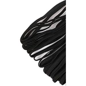 MZPOZB Elastische band 1 stuk dubbelzijdige effen geweven elastische band hoge stretch encryptie rubberen legging 10 m elastiek om te naaien (kleur: 0,6 cm zwart, maat: 10 m)