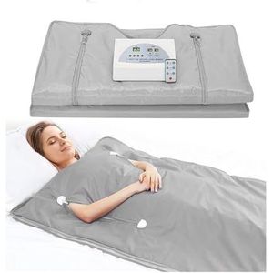 Verwarming saunadeken for lichaamsvermagering 2-zone professionele digitale gewogen saunadeken for gewichtsverlies for vrouwen,Saunasessies thuis(Sliver)