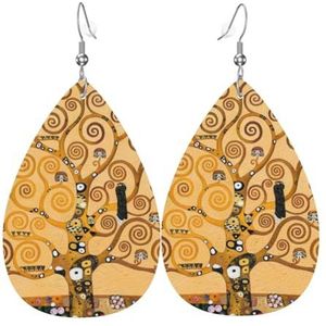 LAMAME Eekhoorn gedrukt Teardrop Dangle Earring Lederen Oorbel Vakantie Party Decoratie, Eén maat, Kunstleer