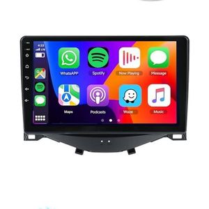 Android 14 Autoradio Navi voor T-oyota Aygo/P-eugeot 108/C-itroen C1(2014) 9""Scherm 2 Din Radio met Draadloze Carplay Android Auto GPS Navigatie FM RDS Bluetooth SWC DSP MIC Camera,M400s