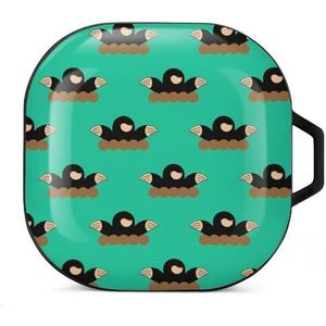 Mol Potholing Oordopjes Hoesje Compatibel met Samsung Hard Shell Beschermhoes Zwart-Stijl