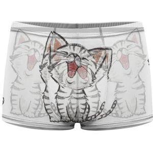 Laughing Cat Boxershorts voor heren, sexy shorts, mesh boxers, ondergoed, ademende onderbroek, string