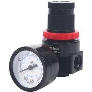 AR2000 G1/4 inch band mini luchtdruk controle compressor regelaar behandelingseenheid ventiel met aansluiting manometer groothandel 1 stuk (bruin 2 stuks PC12-02)