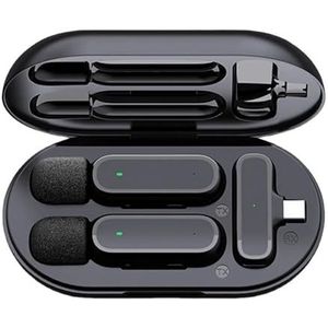 Draadloze HD-radio Live-microfoon Ruisonderdrukking Dubbele microfoon 20 meter Geschikt for mobiele telefoon TikTok Korte video-opname(Dual IOS)