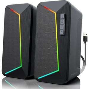 Gadgetplace PC speakers met Bluetooth 5.3 - RGB verlichting - Computerspeakers - Game speakers voor PC - Speakerset