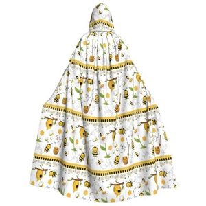 Bxzpzplj Flying Bees Daisy Honey Print Unisex Hooded Mantel Voor Mannen & Vrouwen, Carnaval Thema Party Decor Hooded Mantel