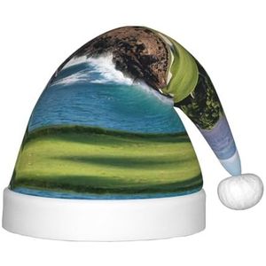 OdDdot Hawaii Beach Golf Course print Pluche Kerstman Hoeden, Kerst Kerstman Hoed, Xmas Hoed voor Kinderen Jaar Kinderen Kerstfeest Gunsten