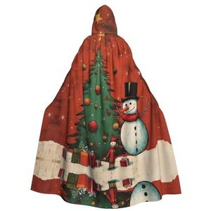 DURAGS Sneeuwpop kerstboom volwassen mantel met capuchon, vampiermantel, rollenspel mantel voor onvergetelijke thema-evenementen en feesten