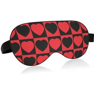 LI ZHI XIN Slaapmasker voor volwassenen, verduisterende slaapmaskers voor dames en heren, oogmasker voor reizen met verstelbare riem, zacht comfortabel oogmasker om te slapen, geruit hartpatroon