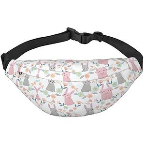 Leuke Konijntjes Fanny Pack Casual Heuptas Verstelbare Riem Tas Crossbody Tas Voor Sport Reizen, Zwart, Eén maat