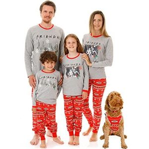 FRIENDS Kerstpyjama voor het hele gezin | Central Perk Feestelijke PJ's Set Mannen, Vrouwen, Jongens, Meisjes en Huisdieren | Kersthond T-shirt, Vrouwen, S