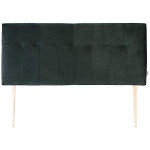 marcKonfort Hoofdbord van kunstleer of Aqualine Pro-stof, gestoffeerd, 160 x 100 cm, groen, voor slapen vanaf 160 cm, fluweel, houten poten, kluisje